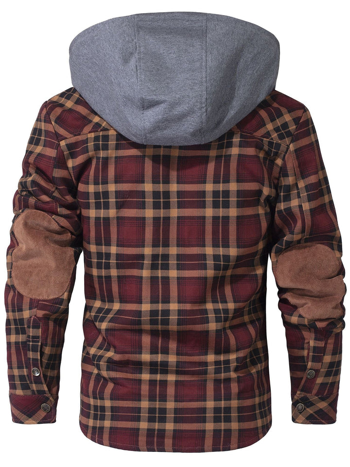 Jaqueta masculina Woodland com capuz. Casaco ideal para outono/inverno, resistente ao vento e confortável.