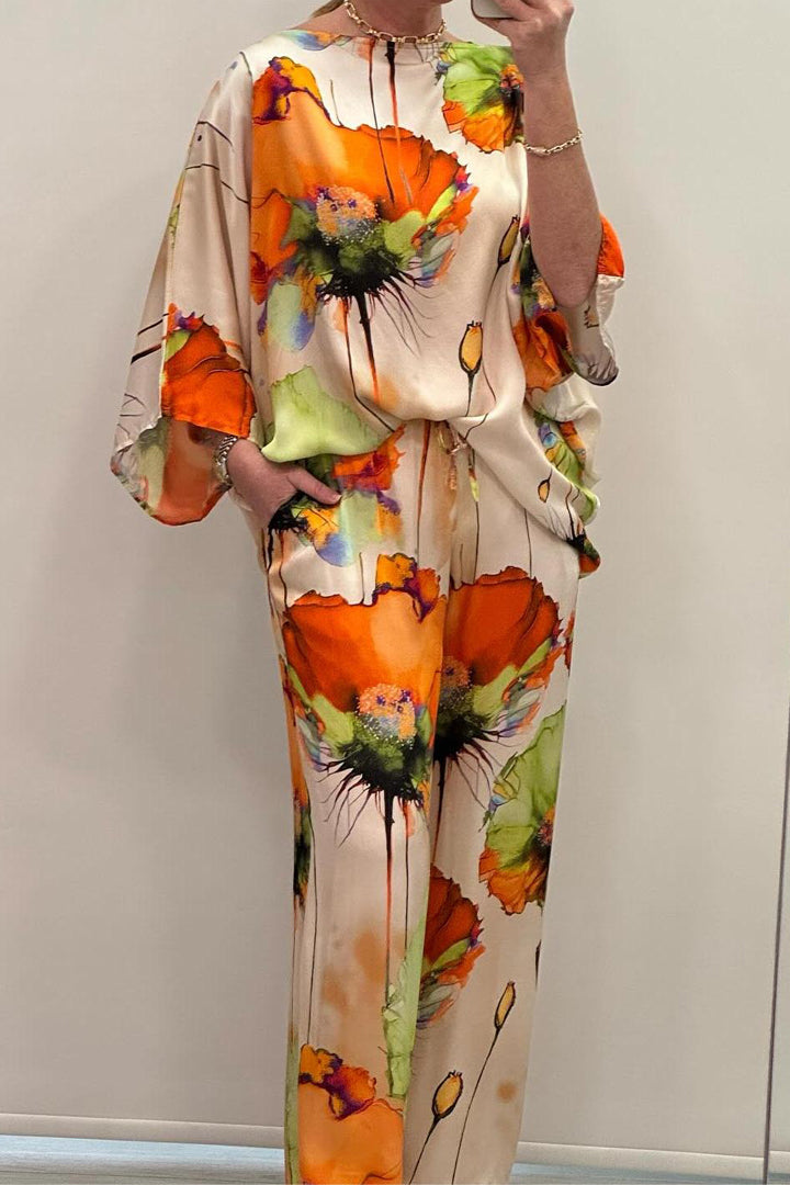 Patricia: conjunto vibrante feminino, estampado. Perfeito para dias quentes de primavera e verão.