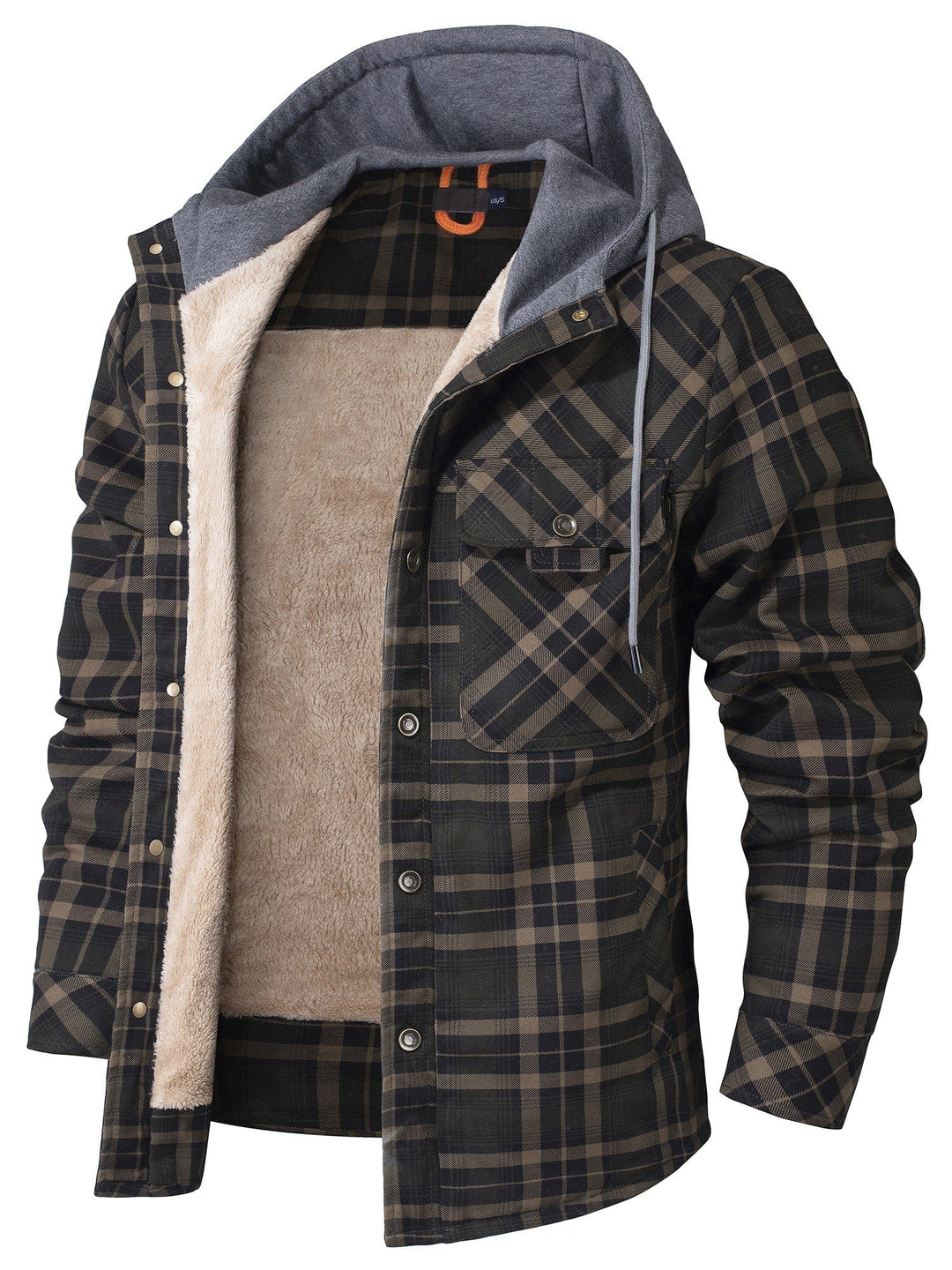 Agasalho masculino Woodland casual com capuz. Perfeito para dias frescos de outono e inverno, confortável.