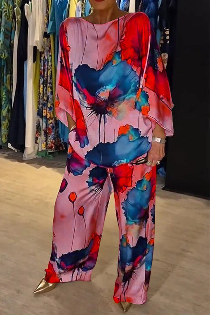 Conjunto Patricia vibrante estampado. Roupa feminina ousada, ideal para moda de verão e primavera.