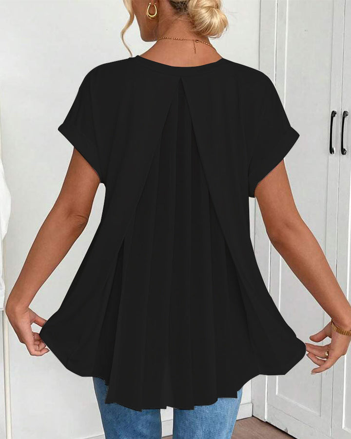 Camiseta feminina elegante para primavera, com decote V.