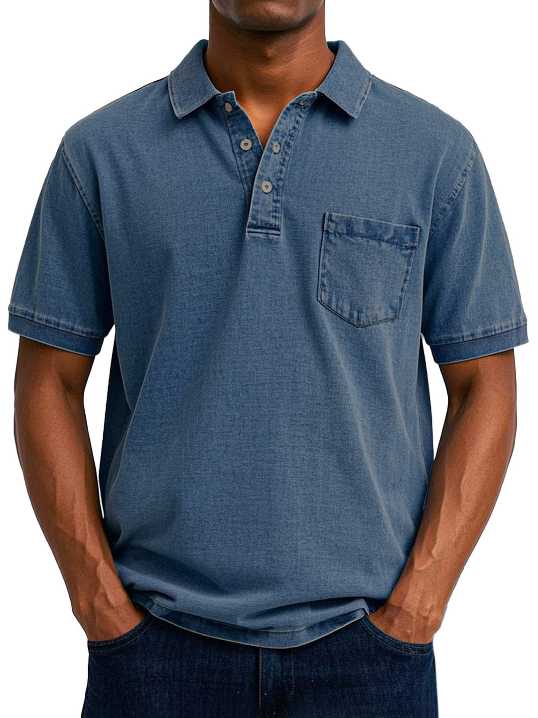 Camisa polo vintage masculina, elegância casual para o dia a dia e verão, toque macio.