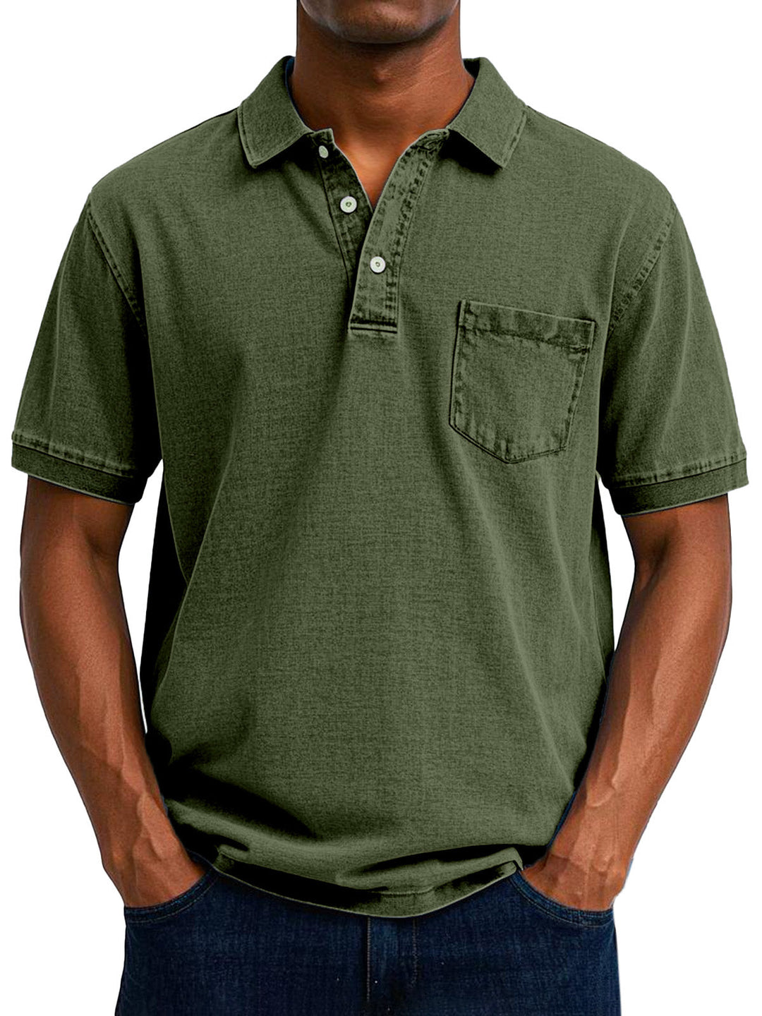 Polo masculina estilo retrô vintage, casual e moderna, ideal para conforto na roupa de verão.