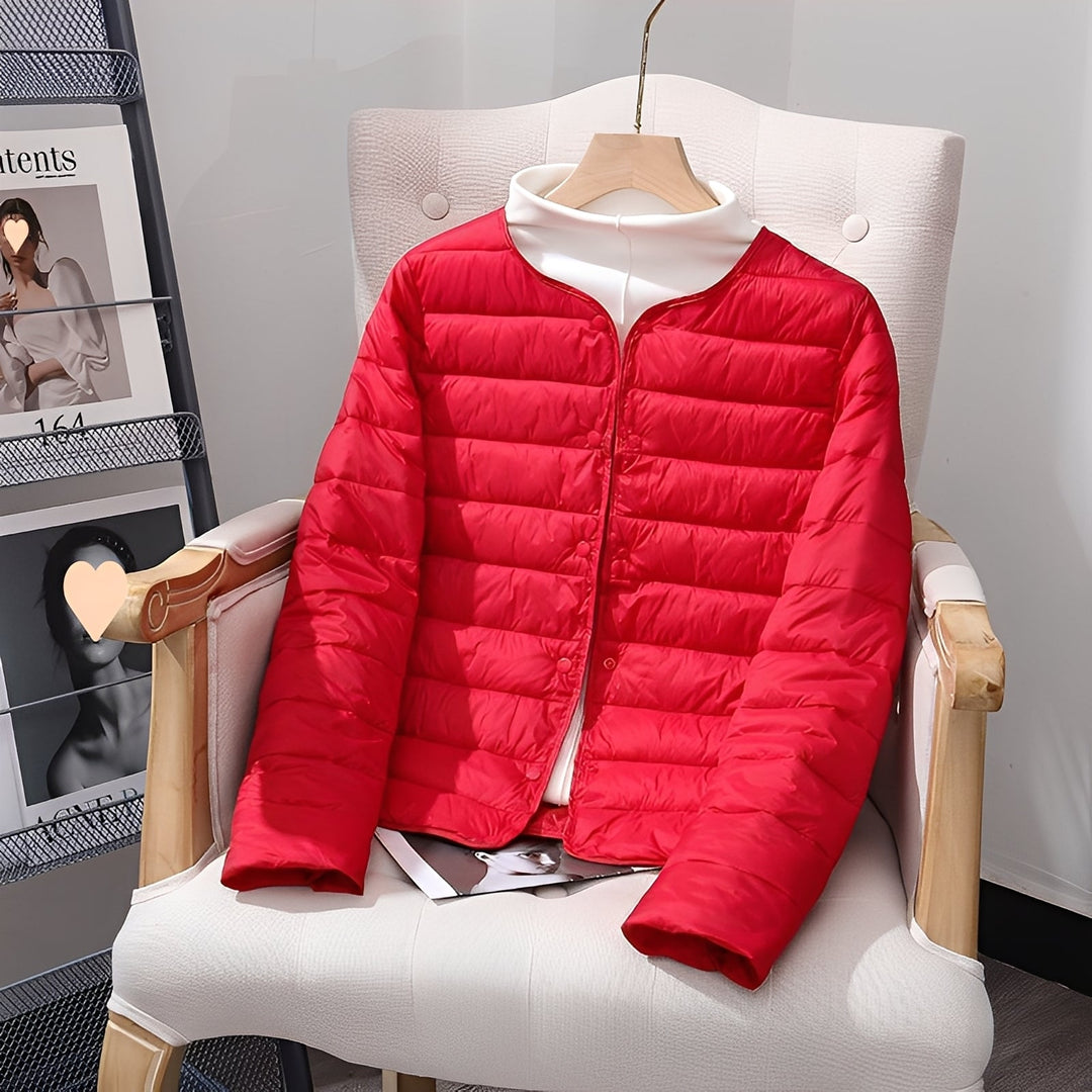 Jaqueta feminina leve e moderna, disponível em tamanhos grandes e várias cores, para outono e inverno.