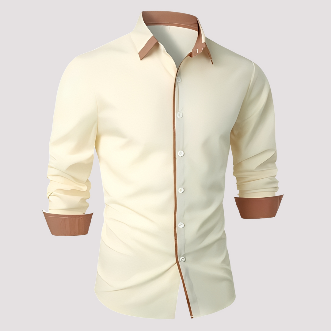 Sobrecamisa masculina para criar camadas, estilo casual de manga comprida e versátil.