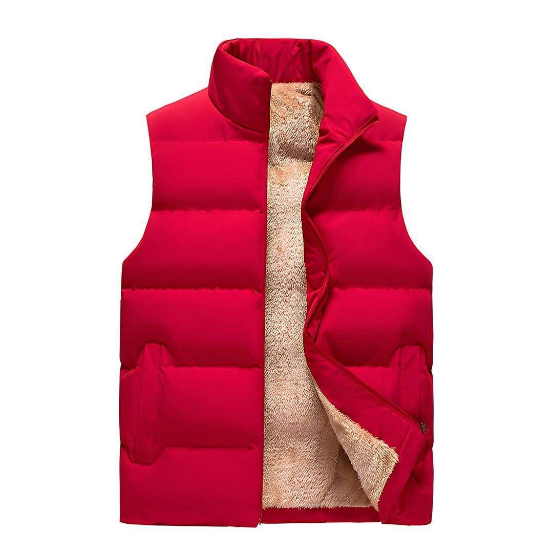 Colete de penas masculino casual para inverno, agasalho sem manga quente e confortável. Ideal para moda outono/inverno.
