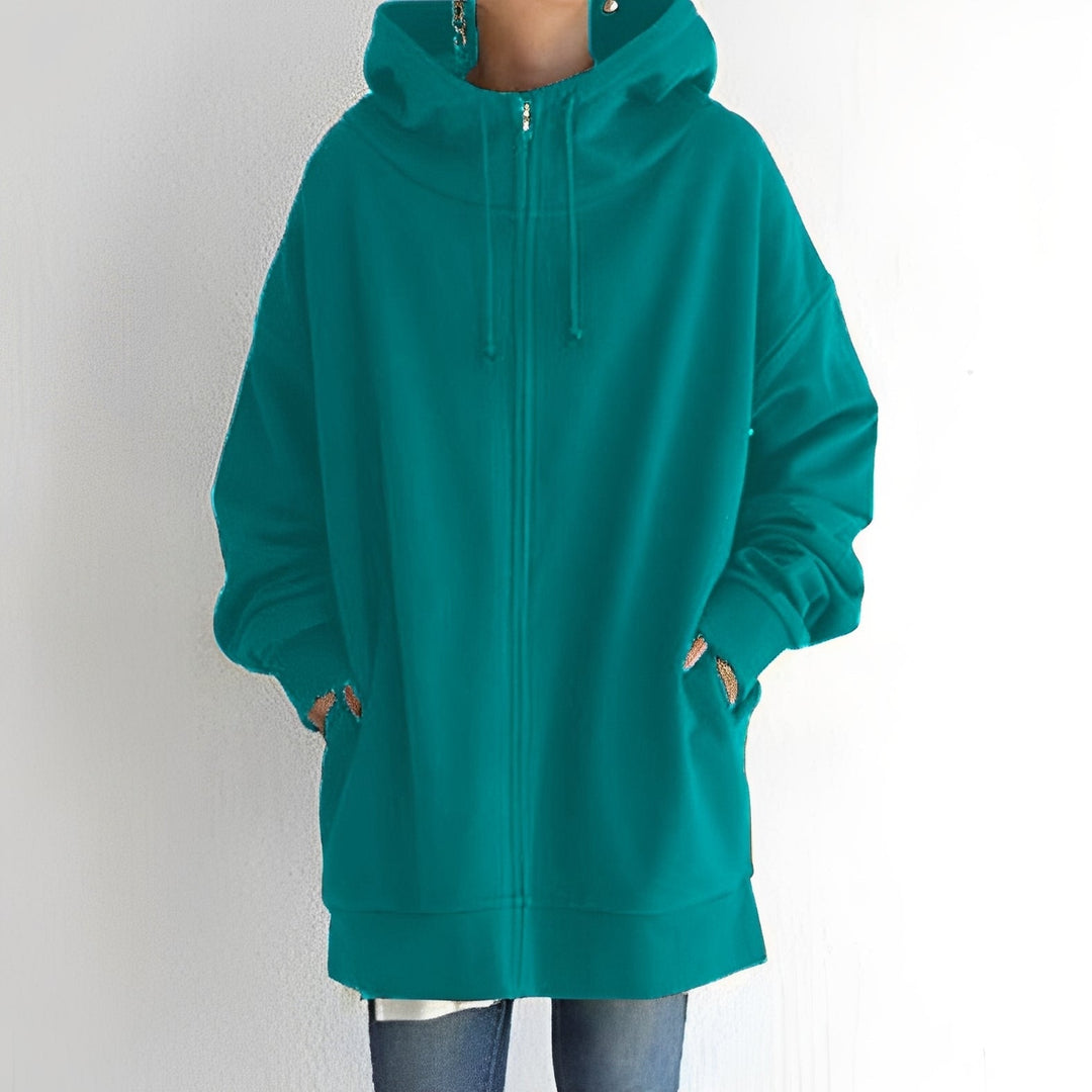 Agasalho feminino oversize Eleanor para inverno, aconchegante e tendência streetwear autêntica.