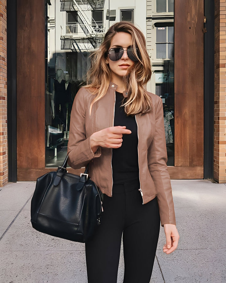 Jaqueta feminina elegante slim fit, casaco versátil para primavera e outono. Conforto e estilo moderno.