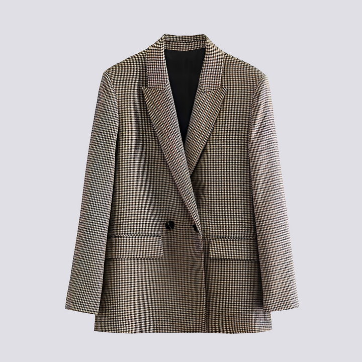 Blazer feminino oversized casual e elegante. Peça versátil de alfaiataria, perfeita para looks modernos e confortáveis.