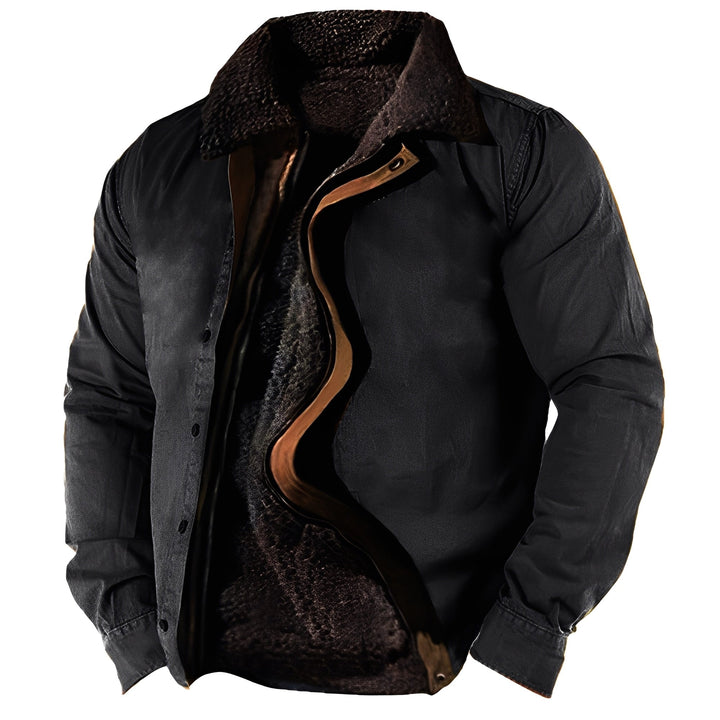 Agasalho masculino elegante e clássico para inverno, garantindo conforto e estilo casual.
