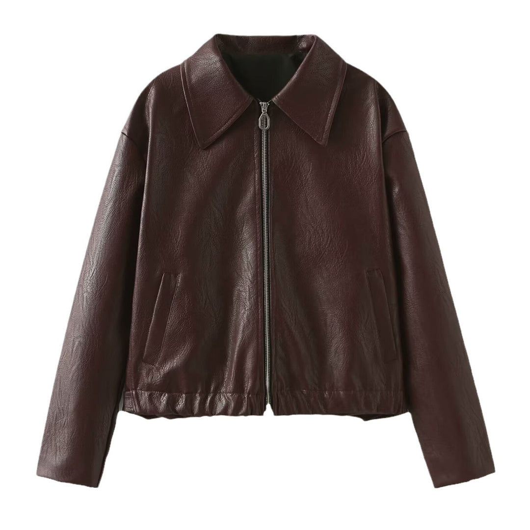 Jaqueta feminina com lapela solta, ideal para um estilo casual e versátil. Um casaco de moda que oferece conforto e elegância.