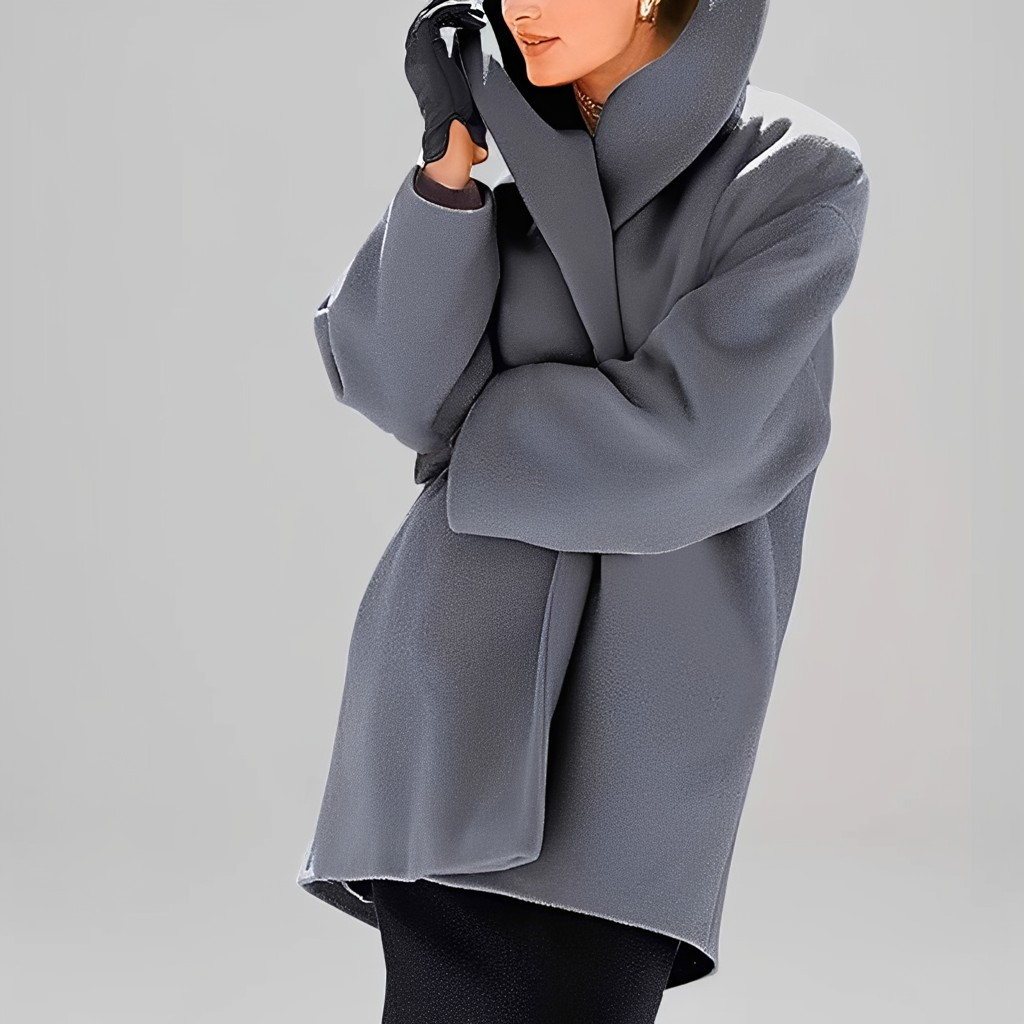Agasalho feminino confortável para o frio. Jaqueta de inverno elegante, vestuário ideal para outono/inverno.