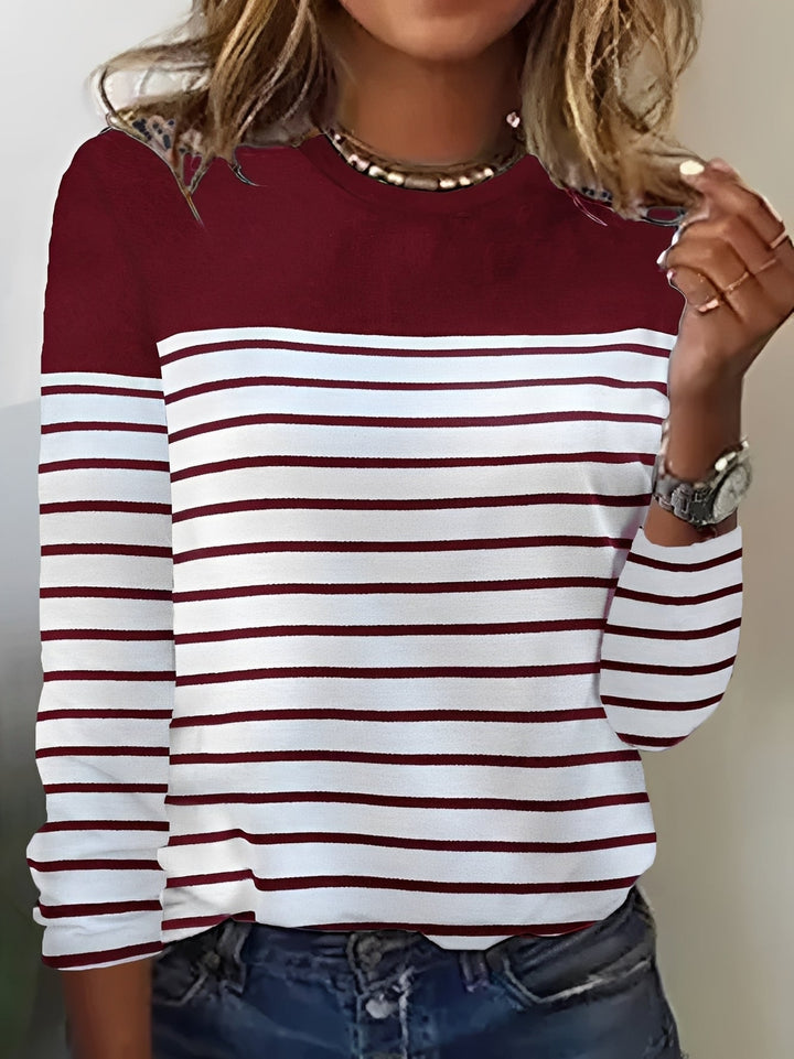 Blusa feminina de manga longa confortável para o dia a dia, estilo casual e versátil de outono.