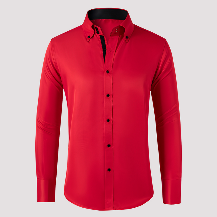 Camisa masculina slim fit de manga longa, elegante e confortável, ideal para moda casual e social.