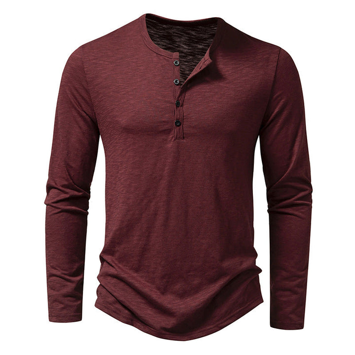 Roupa masculina: Camisa casual de manga longa com botões, perfeita para looks elegantes e confortáveis. Estilo atemporal.