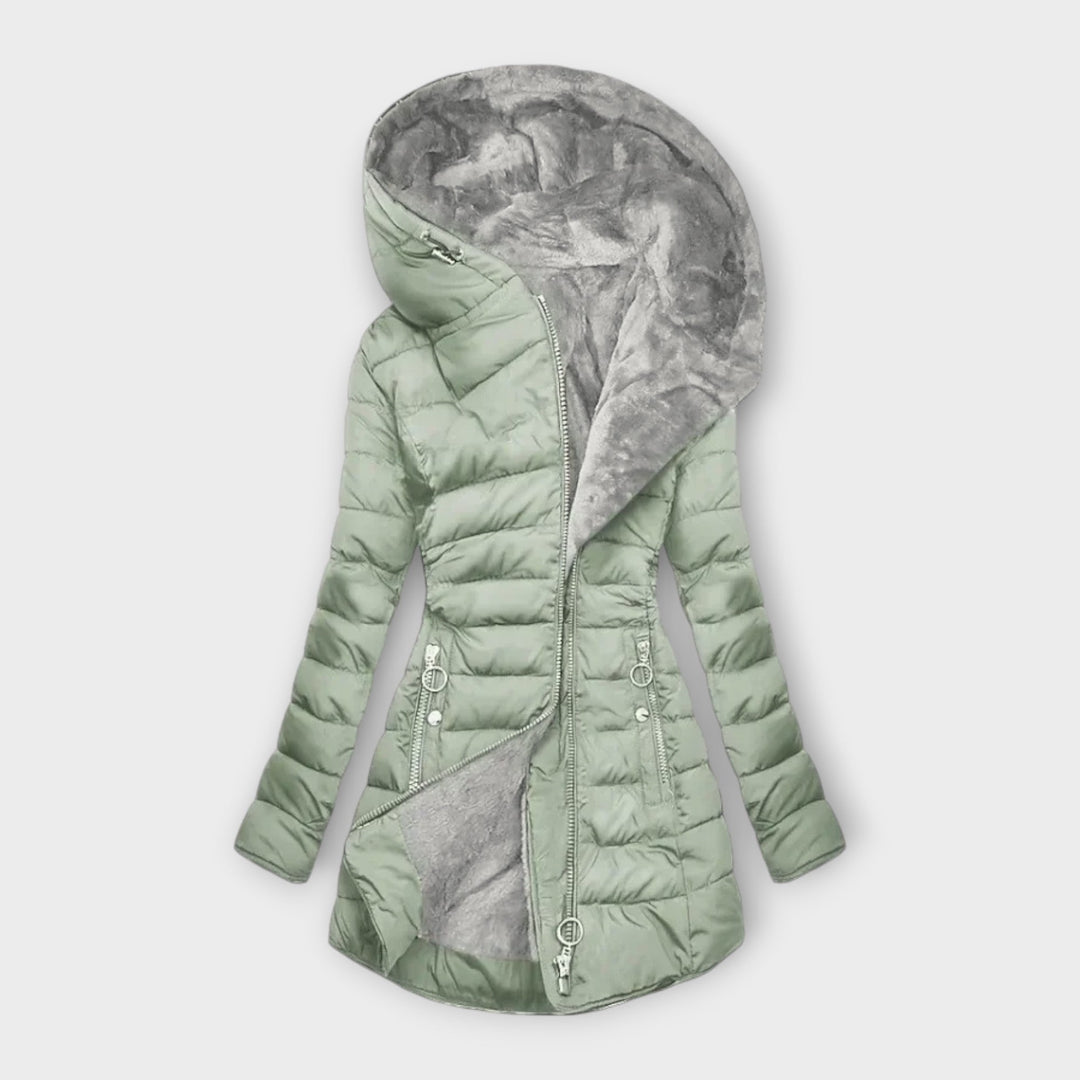 Casaco feminino de inverno quente e aconchegante, ideal para o frio. Conforto e estilo para dias gelados.