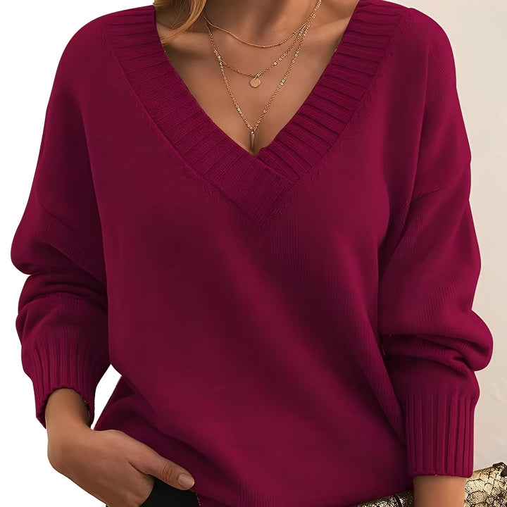 Camisola feminina elegante de inverno, pulôver confortável para moda casual.