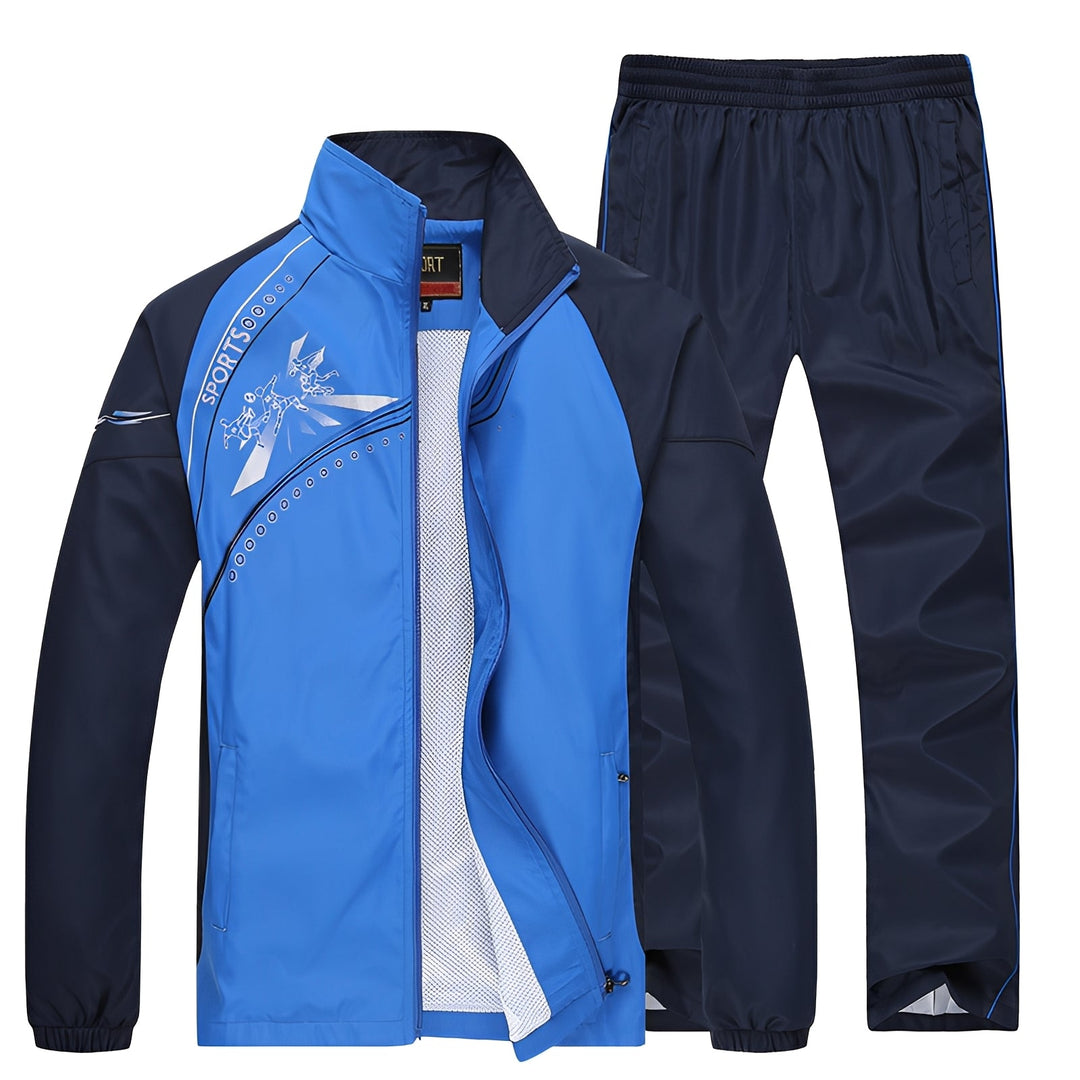 Conjunto esportivo masculino Lawrence cinza, ideal para conforto e estilo moderno no dia a dia ou treino.
