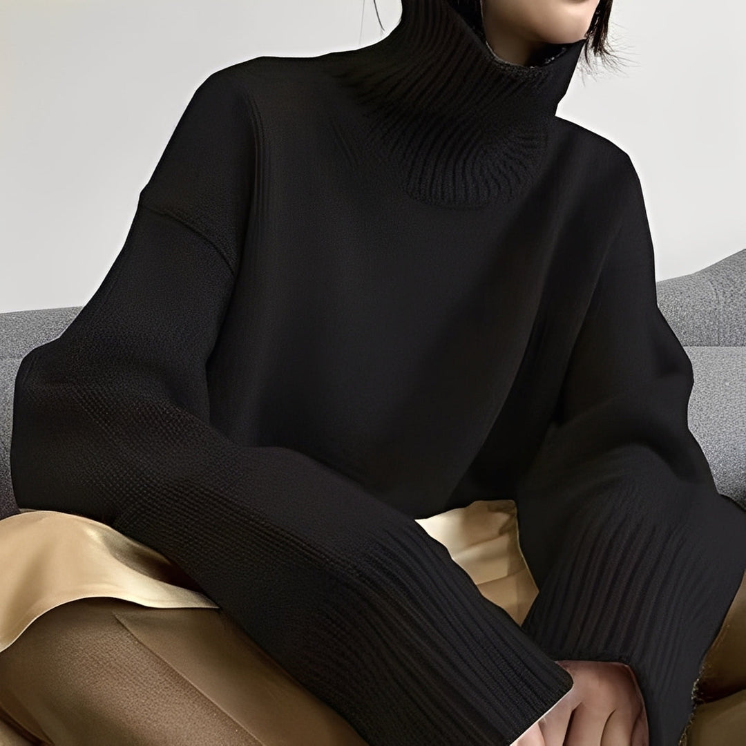 Suéter de gola alta, blusa feminina quentinha para moda inverno. Conforto e estilo casual e chic.