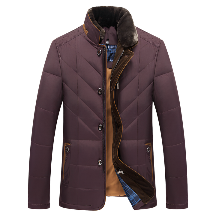 Jaqueta masculina retrô acolchoada Steve para inverno, estilo casual e moderno. Agasalho quente de outono/inverno.