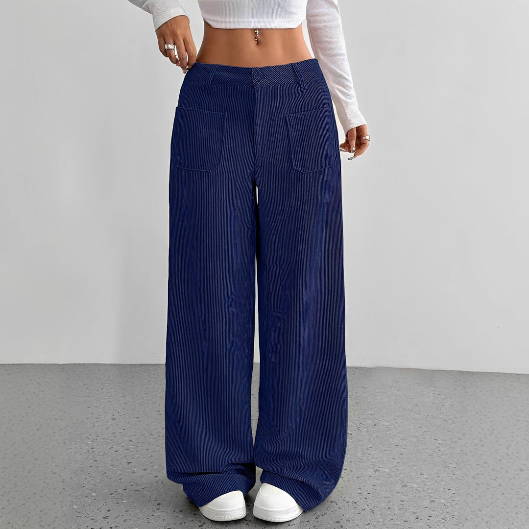Estilo casual e elegante: calças femininas de cintura alta versáteis para primavera e outono. Conforto em moda.