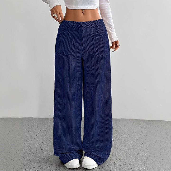 Estilo casual e elegante: calças femininas de cintura alta versáteis para primavera e outono. Conforto em moda.
