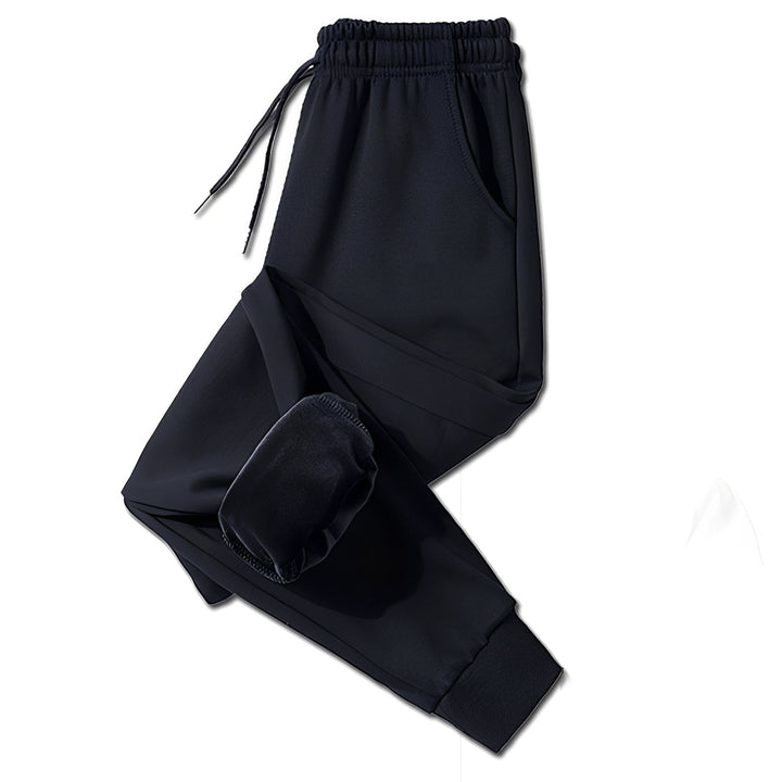 Calça térmica masculina de inverno, corte reto, disponível em tamanhos grandes para máximo conforto. Moda casual.