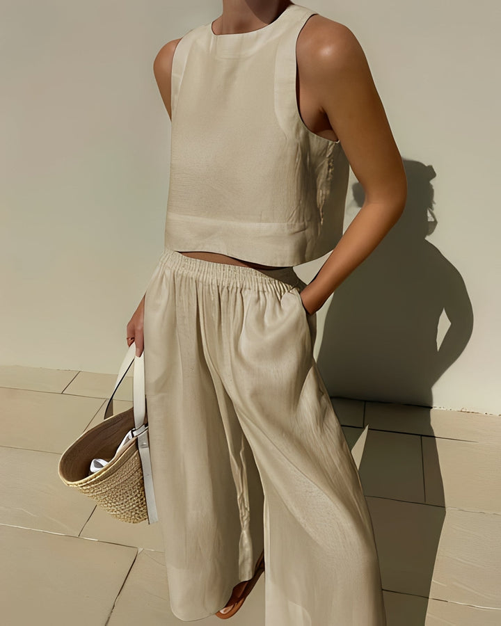 Moda feminina verão: Conjunto Sasha folgado e casual. Perfeito para um look confortável e estiloso na primavera.