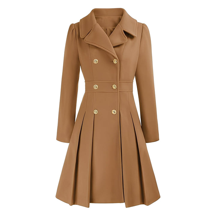 Elegante trench-coat feminino com cinto e abotoamento duplo para um visual sofisticado.
