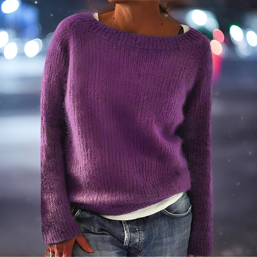 Pulôver feminino folgado e versátil. Conforto para o outono/inverno, perfeito para looks de moda casual.