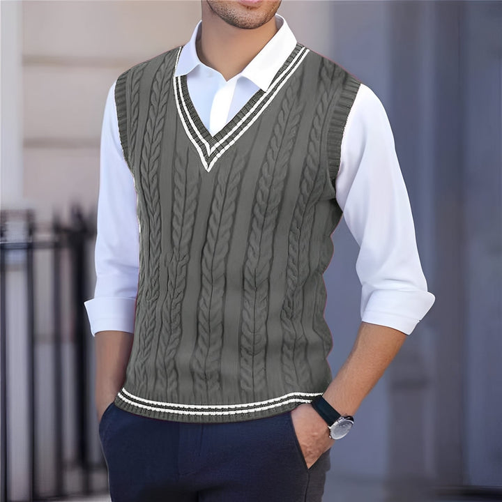 Colete masculino Bobbie decote V em tecido leve, ideal para um estilo moderno e confortável no verão.