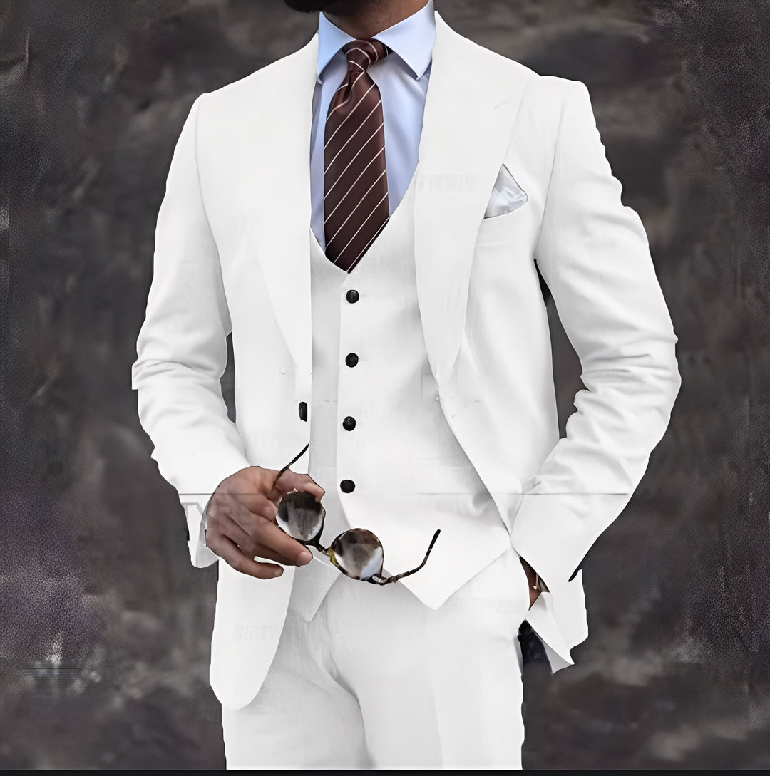 Roupa formal masculina outono inverno, conjunto de terno 3 peças elegante e aquecedor.