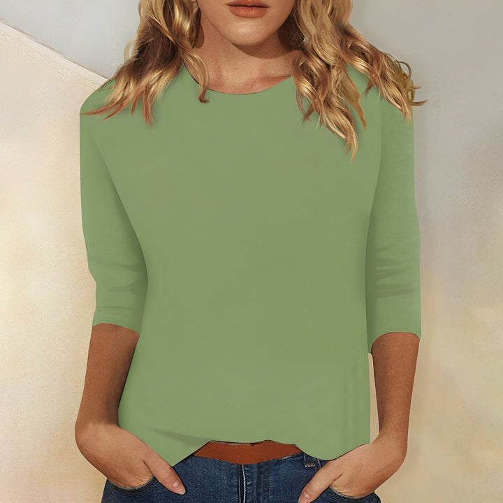 Blusa feminina de moda verão, estilo casual, com manga 3/4, tecido leve e super confortável.