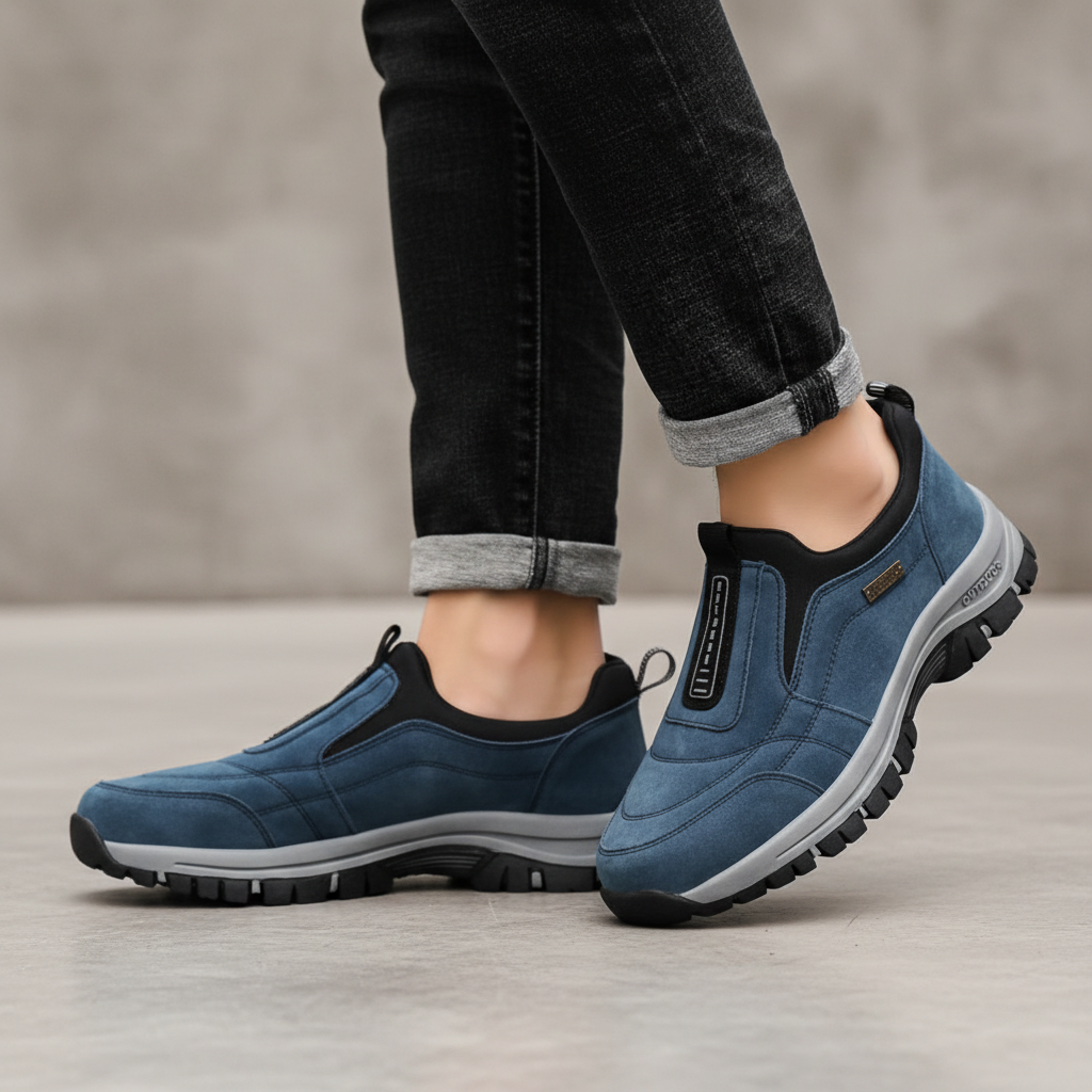 Sapatos de caminhada masculinos confortáveis e duráveis, ideais para trilhas e aventuras ao ar livre.