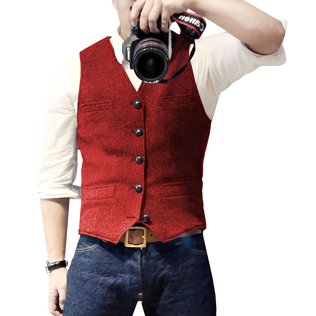 Colete casual masculino, vestuário de outono que combina moda, conforto e estilo.