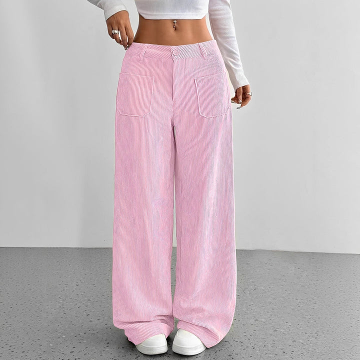 Calças femininas elegantes de cintura alta, perfeitas para um look sofisticado e versátil. Conforto para o dia a dia.