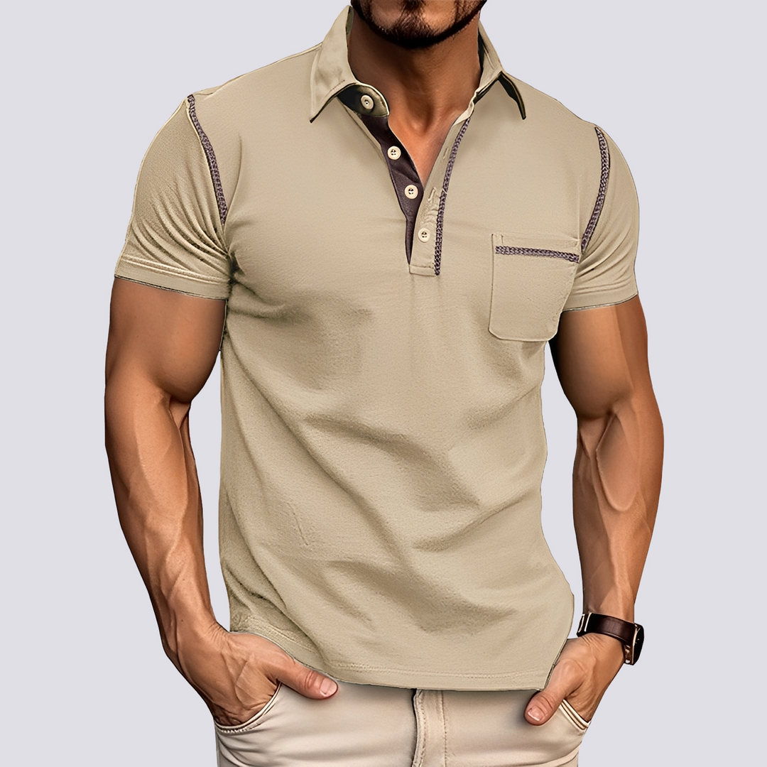 Roupa masculina versátil: camisa polo básica para o verão, perfeita para o dia a dia e estilo casual.