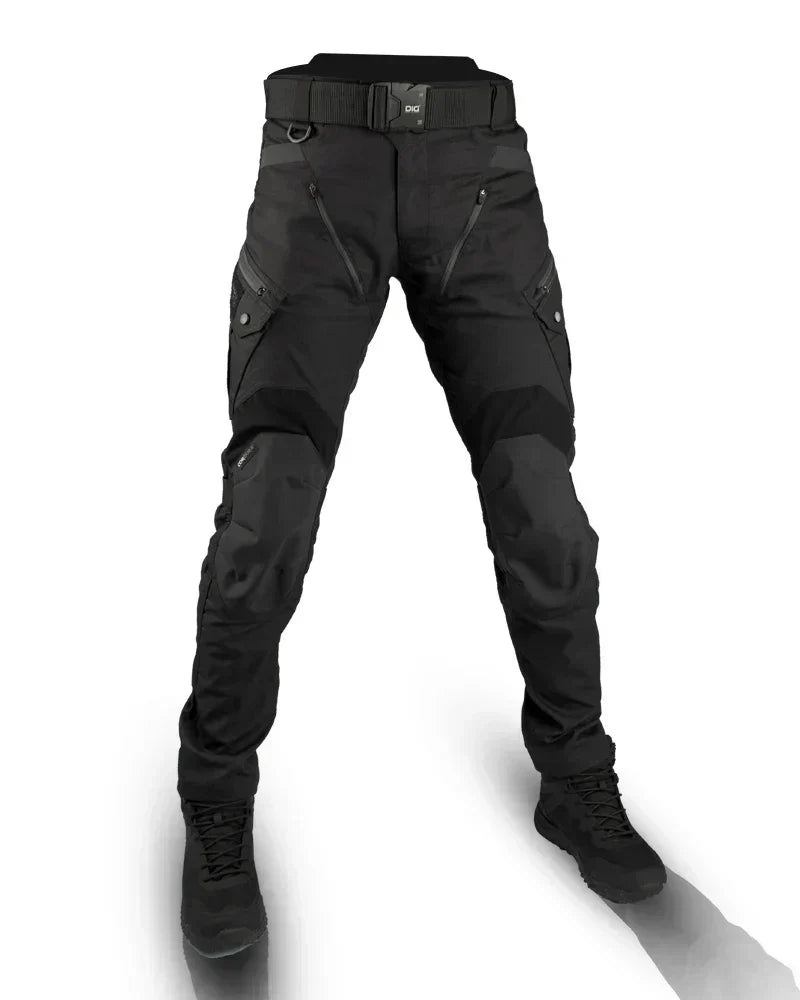 Calças estilo militar masculinas, com bolsos cargo funcionais, resistentes para uso tático.