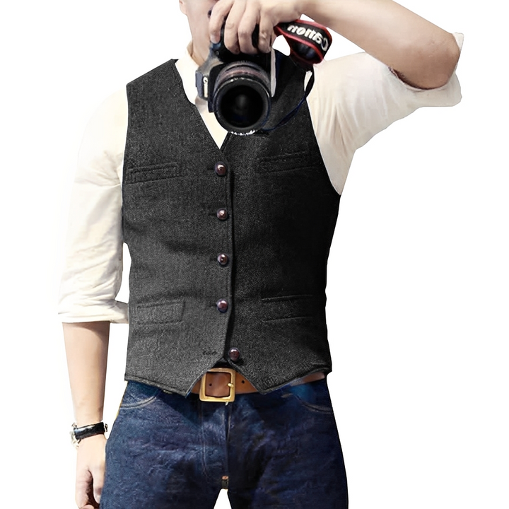 Agasalho de colete masculino casual e estiloso, perfeito para moda outono.