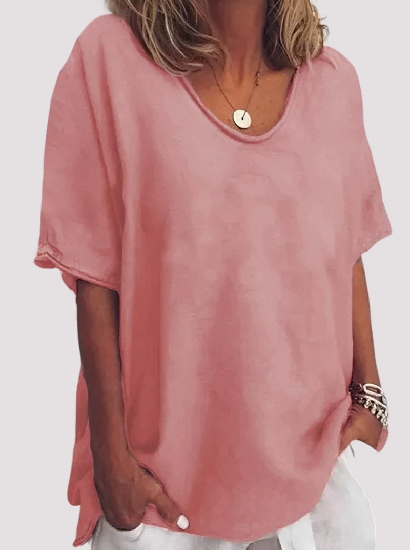 Blusa feminina versátil e elegante. Top casual solto para conforto e moda no dia a dia.