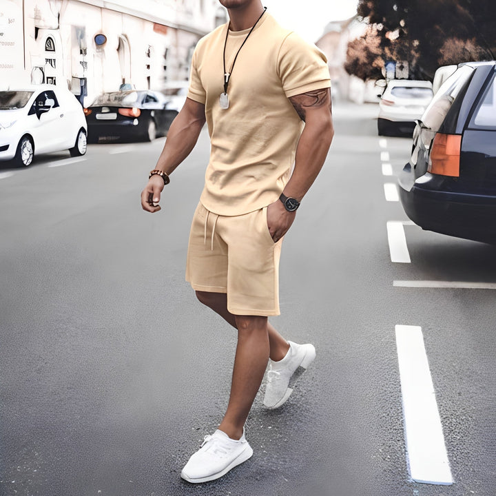 Conjunto Masculino Stevie de verão, estilo casual e relaxado, ideal para o conforto diário. Duas peças moda verão.