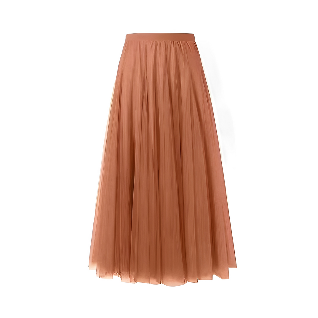 Elegante saia midi feminina plissada, versátil para seu guarda-roupa.