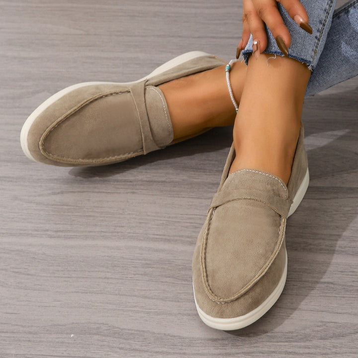 Mocassim casual feminino, sapatilha plana para conforto duradouro, ótimo para estilo diário versátil.