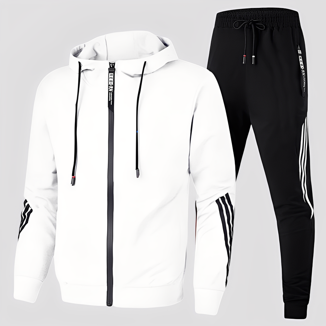 Roupa esportiva masculina respirável, conjunto para performance em treino ou momentos de relaxamento.