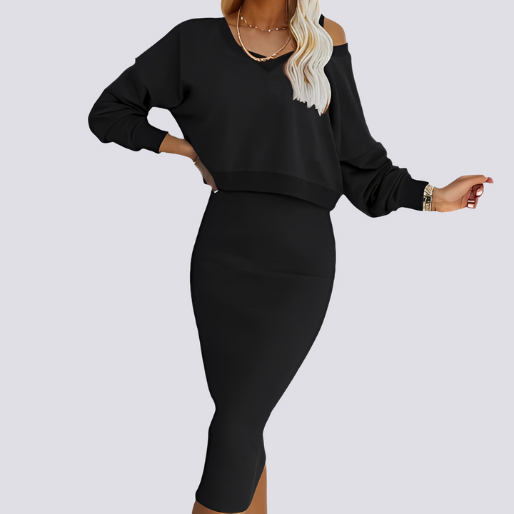 Conjunto casual feminino de verão. Vestido duas peças, tendência e conforto para looks versáteis.