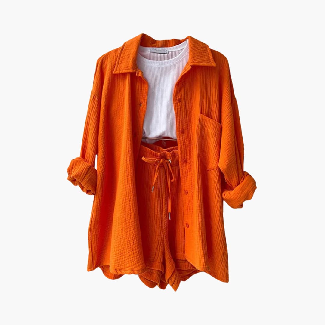 Conjunto casual chique feminino Aurélie, roupa de verão moderna e elegante.