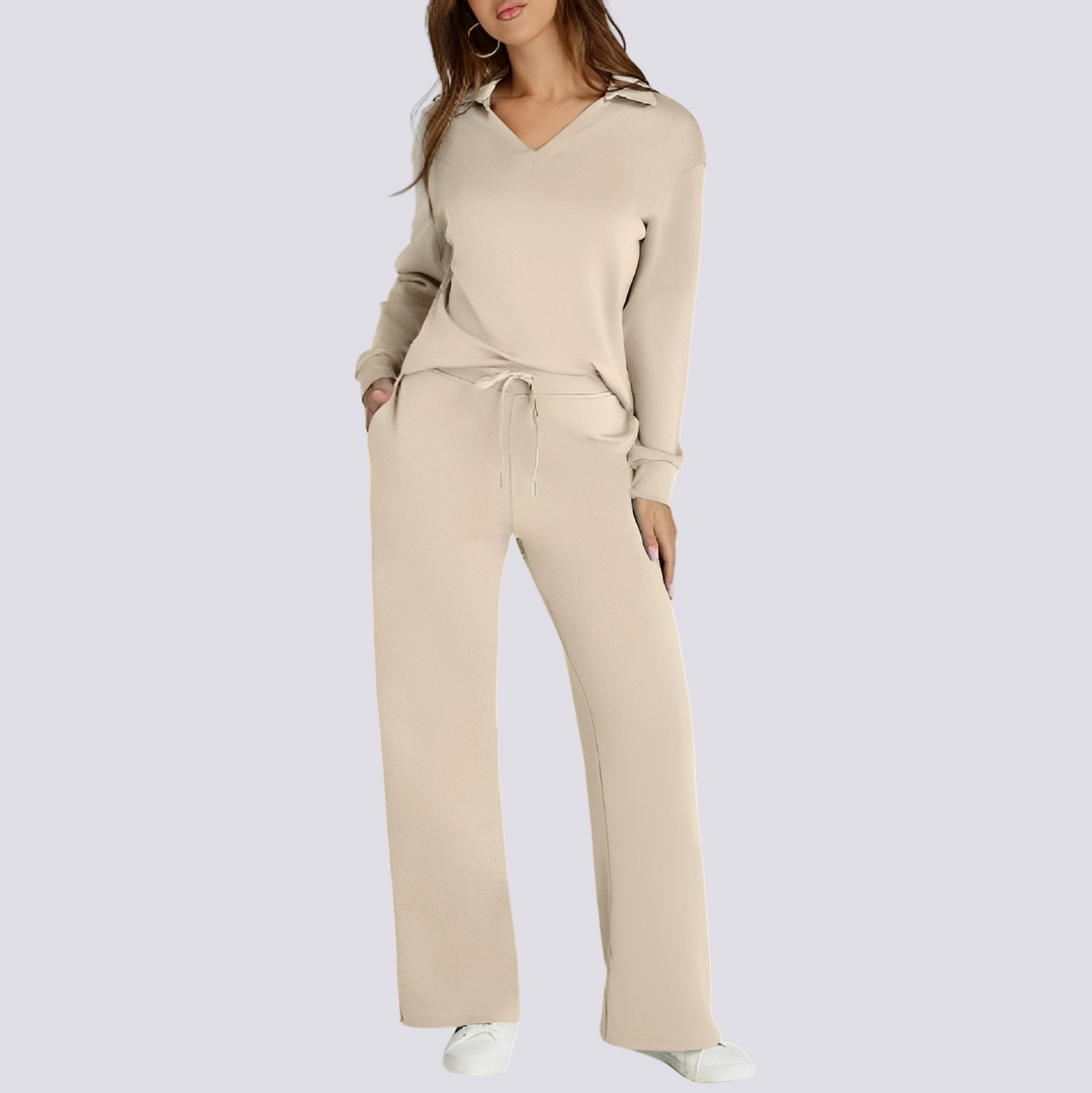 Conjunto de moda verão Tiana. Loungewear feminino elegante e casual, ideal para momentos de relaxamento.