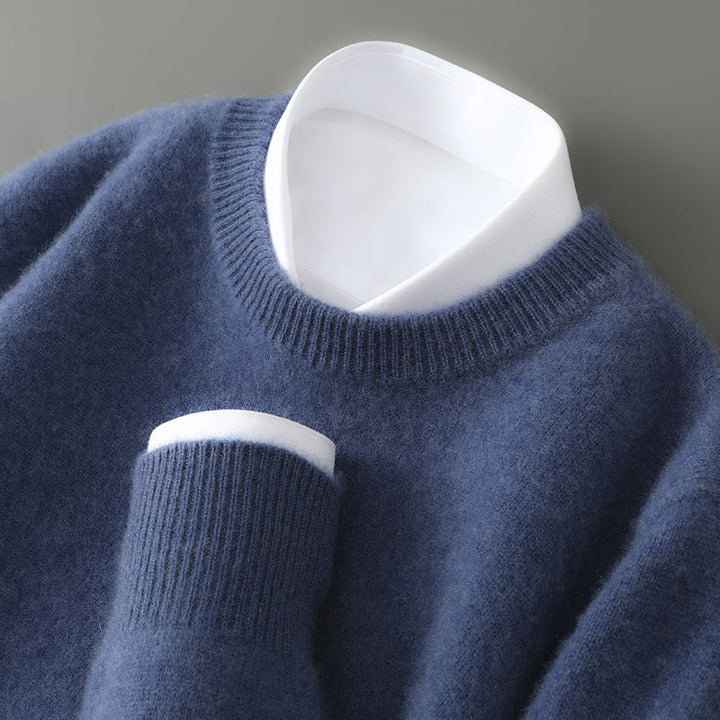 Pulôver masculino elegante, estilo retrô clássico, essencial para o inverno e casual.