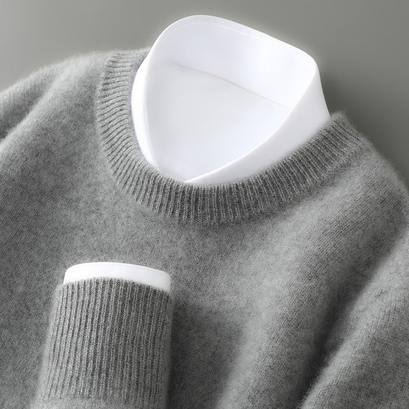 Suéter masculino confortável, roupa retrô para dias frios, aconchegante e quente.