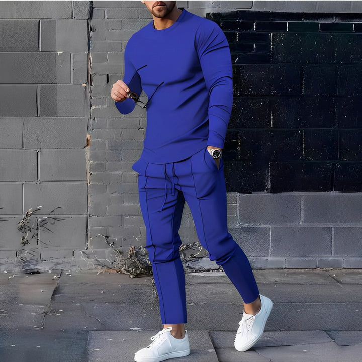 Conjunto de inverno masculino: suéter e calça para aquecimento e estilo casual. Roupa confortável para o frio.